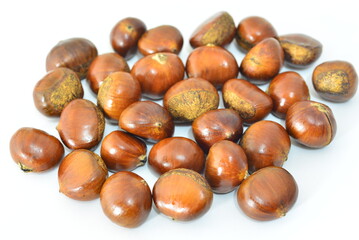 chestnuts isolated on white background