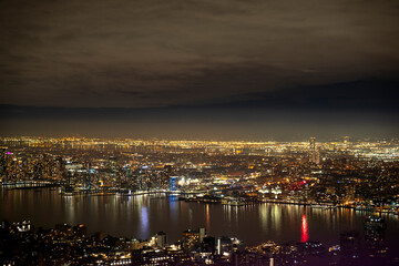 New York suburbs at night