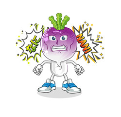 turnip head cartoon anime angry vector. cartoon character