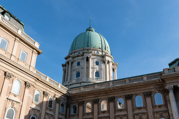 Obraz premium Cupola on Buda castle in Budapest, Hungary