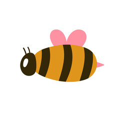 Cute hand drawn flying bee.