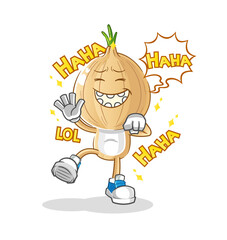 garlic head cartoon Laugh Out Loud character. cartoon vector