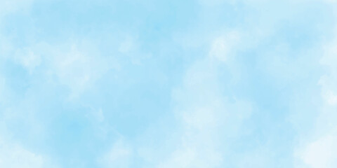 abstract watercolor painting blue sky overcast above the cloud in horizontal view