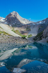 amazing mountain lake under the clouds