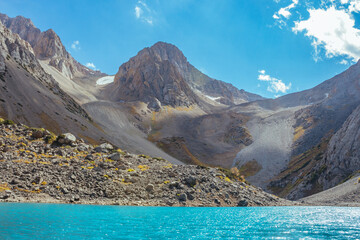 amazing mountain lake under the clouds