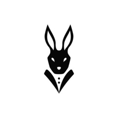 business rabbit head silhouette logo design