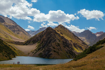 amazing mountain lake under the clouds