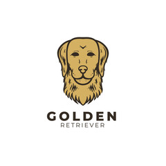 hand drawn golden retriever dog logo design