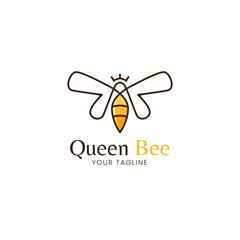 minimalist queen bee logo design