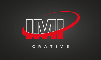 IMI letters creative technology logo with 360 symbol vector art template design