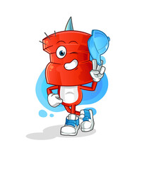 push pin head cartoon young boy character cartoon