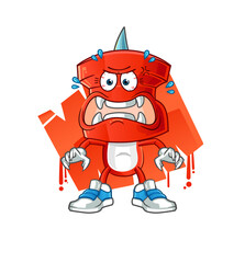 push pin head cartoon monster vector. cartoon character