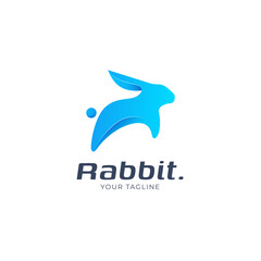 jumping rabbit logo design