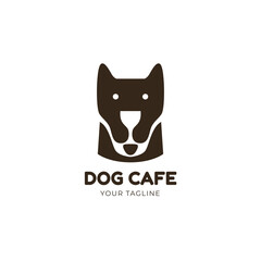 dog cafe negative space logo template