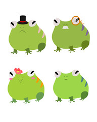 frogs on a white background