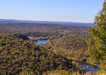 Looking out over the White River and surrounding area from high up on a mountain in Buffalo City,...