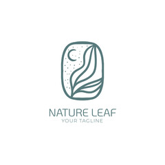 nature leaf feminine logo template