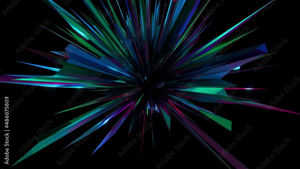 Poster geometric abstract crystal with futuristic 3d render bright gradient. soft digital luster of mineral
