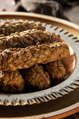 Homemade bread sticks with sunflower seeds