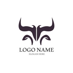 Bull head logo vector icon