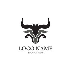 Obraz premium Bull head logo vector icon