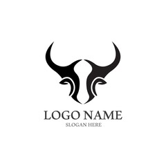 Bull head logo vector icon
