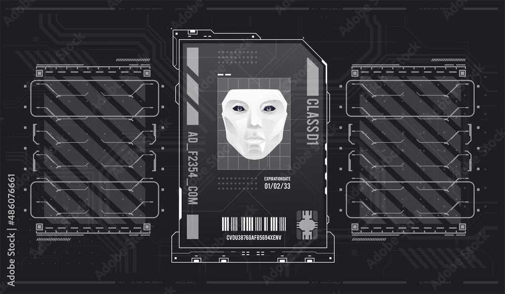 Poster ai. artificial intelligence. conceptual layout with hud elements for print and web. infographics of 