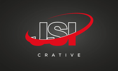Fototapeta na wymiar JSI letters creative technology logo with 360 symbol vector art template design