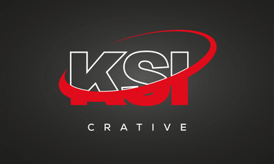 Fototapeta na wymiar KSI letters creative technology logo with 360 symbol vector art template design