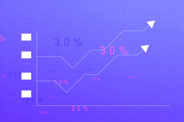 2d rendering Stock market online business concept. business Graph 