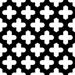 Seamless pattern with ogee ornament. Oriental traditional ornamentation with repeated tile shapes. Window tracery wallpaper. Grid motif. Digital paper for textile print, web design. Vector art image.