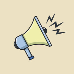Vintage megaphone icon. Loud speaker illustration isolated. Megaphone icon illustration for alert, announcement or broadcasting