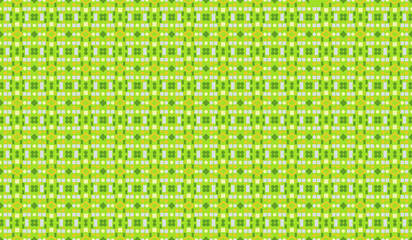 Digital texture. Geometric pattern with green and orange squares. Vector texture. Seamless vector pattern.