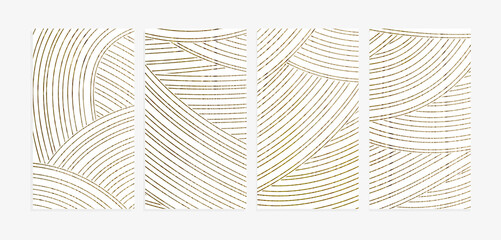 abstract wavy lines vector background set
