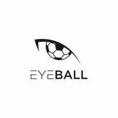 Eye and soccer ball combination, eyeball icon vector illustration