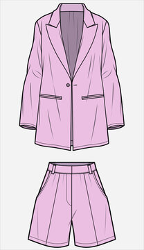 recommend clip art: BLAZER WITH SHORT PANT FOR WOMEN