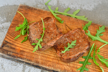 Yellow cheese and   minced meat  hot  sandwich