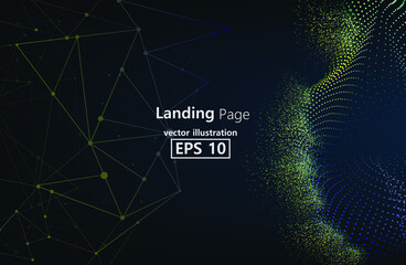 Abstract vector background. Card in a futuristic style. Elegant background for business presentations. Lines, point, plane in 3D space. security protection. global news. vector illustrator.