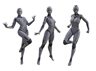 Ai female android pose set 3
