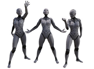 Ai female android pose set 1