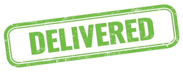 DELIVERED text on green grungy vintage stamp.