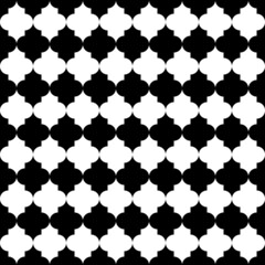 Seamless pattern with ogee ornament. Oriental traditional ornamentation with repeated tile shapes. Ethnic tiles wallpaper. Mosaic motif. Digital paper for textile print, web design. Vector art image.