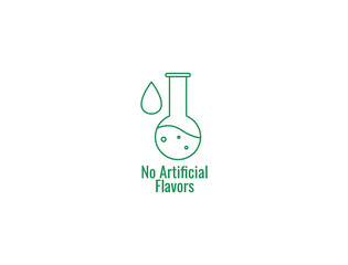 No artificial Flavours sign - single sticker for healthy products composition. 