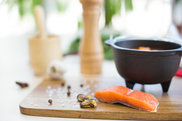 Bowl of spicy seafood soup at a Chinese restaurant
