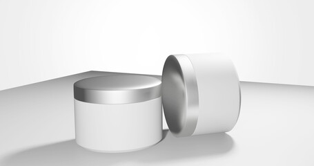 3d rendering image of cosmetic jar luxury theme 