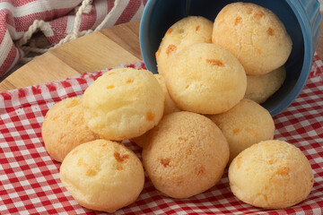 Cheese bread spread on cutting board.