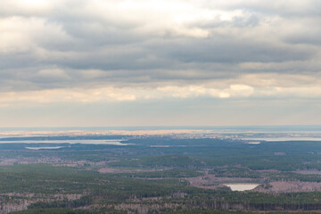 Beautiful view from Egoza mountain, Chelyabinsk region, South Ural, Russia.