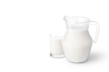 glass jugof milk isolated