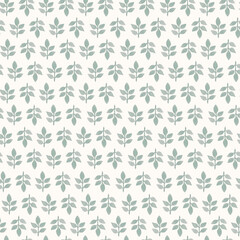 Watercolor seamless pattern with green leaf.