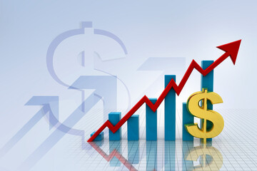 3d rendering Stock market online business concept
